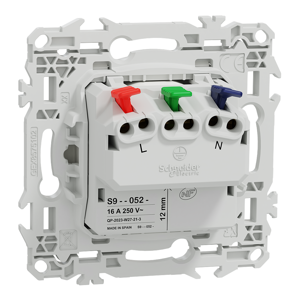 Odace prise 2P+T affleurante blanc